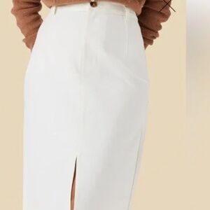 NWT Lina Organic Cotton Skirt in Ivory,Size Large